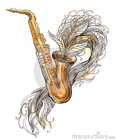 Saxophone Stock Photo