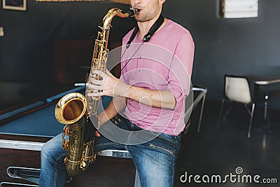 Saxophone Classical Skill Jazz Symphony Music Concept Stock Photo