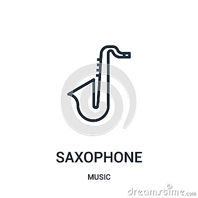 saxophone icon vector from music collection. Thin line saxophone outline icon vector illustration Vector Illustration