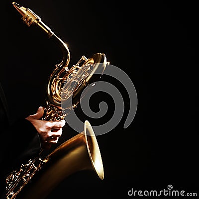 Saxophone jazz music instruments Baritone sax Stock Photo