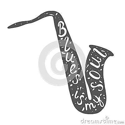 Saxophone label. Stock Photo