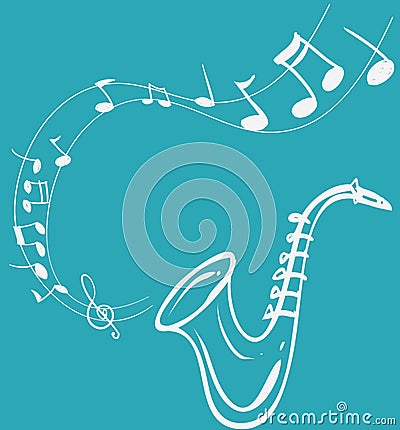 Saxophone Melody Vector Illustration