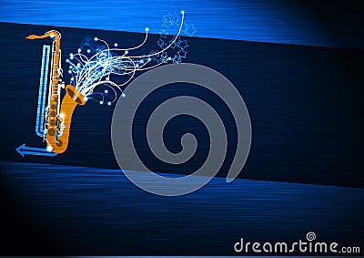 Saxophone music background Stock Photo