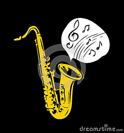 Saxophone music symbol. Jazz concept vector illustration Vector Illustration