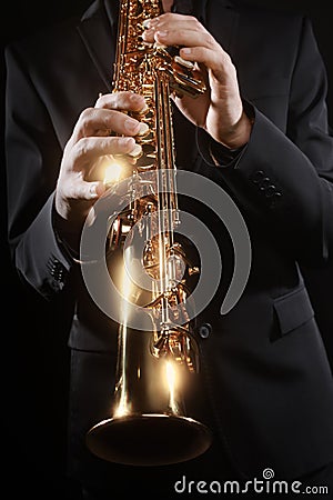 Saxophone soprano Stock Photo