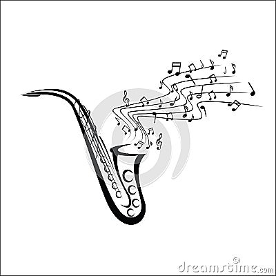 Saxophone sketch Vector Illustration