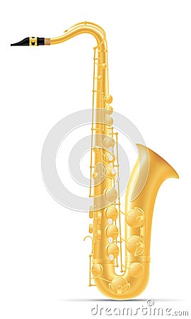 Saxophone wind musical instruments stock vector illustration Vector Illustration