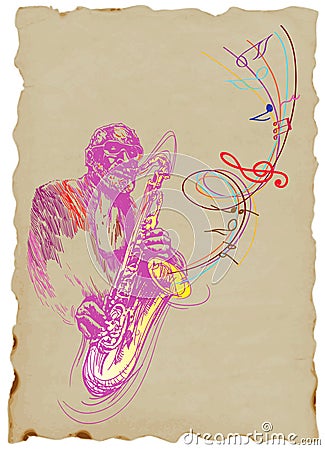 Saxophonist Vector Illustration