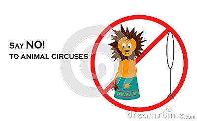 Say NO! to animal circuses Cartoon Illustration
