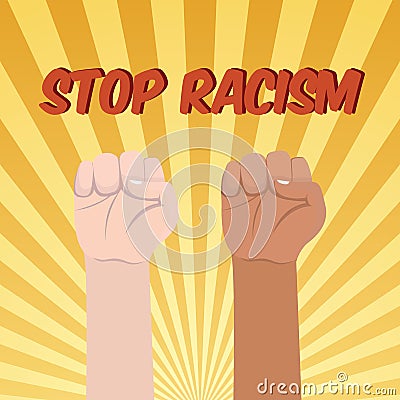 Say no to racism illustration vector Vector Illustration