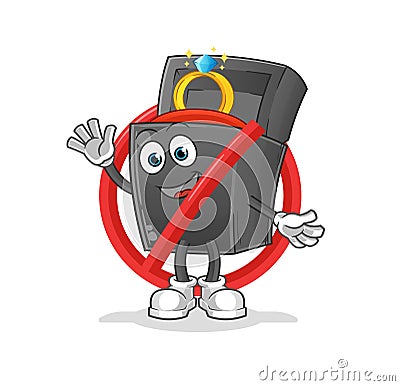 Say no to ring box mascot. cartoon vector Vector Illustration