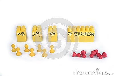 We say no to terrorism, give peace to chance. Stock Photo