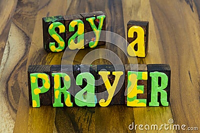 Say prayer lord Jesus Christ believe God spiritual being Stock Photo