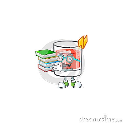 Sazerac student bring book character on the a cartoon Vector Illustration