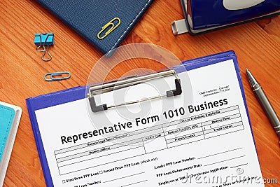 SBA form 1010 Representative Form 1010 Business Stock Photo