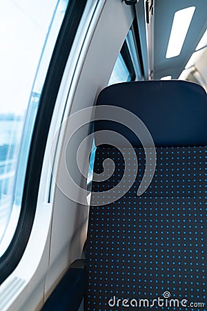 SBB CFF FFS Swiss Train Window Seat Second Class Cabin Public Transit Switzerland Passenger Railway Network Stock Photo