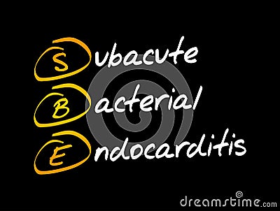 SBE - Subacute Bacterial Endocarditis acronym Stock Photo
