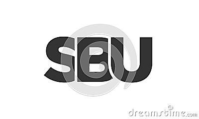 SBU logo design template with strong and modern bold text. Initial based vector logotype featuring simple and minimal typography. Vector Illustration