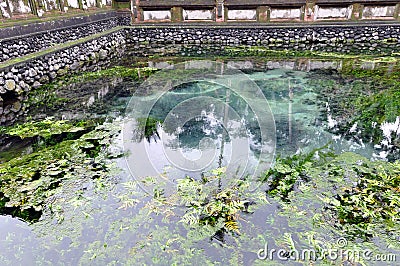 Scacred water at tampaksiring temple Stock Photo