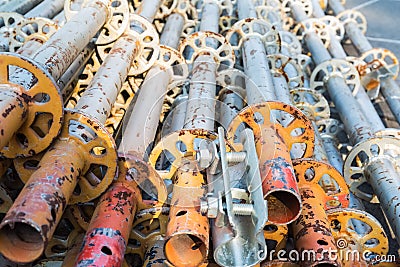 Scaffold pipe closeup Stock Photo