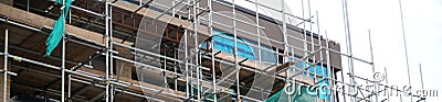 Scaffolding on a renovation site. Site under construction Stock Photo