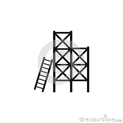 Scaffolding vector icon isolated on transparent background, Scaffolding logo concept. Ladder, scaffold, stairs, steps Vector Illustration