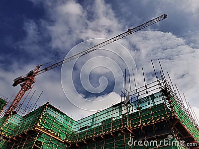 scaffoldings and crane Editorial Stock Photo