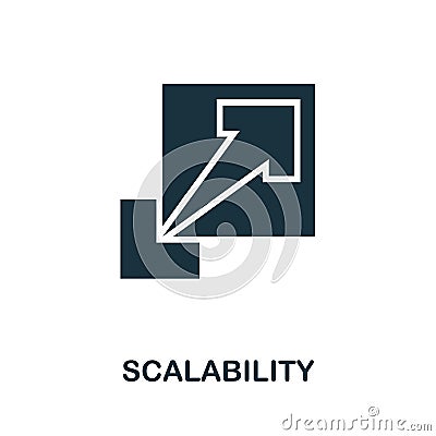 Scalability icon. Simple creative element. Filled monochrome Scalability icon for templates, infographics and banners Vector Illustration