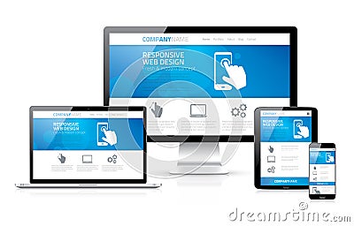 Scalable and flexible modern responsive web design Vector Illustration