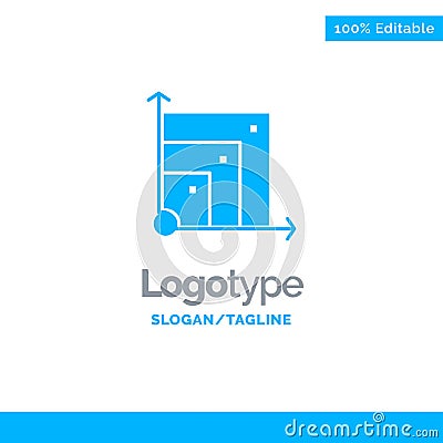 Scalable, System, Scalable System, Science Blue Solid Logo Template. Place for Tagline Vector Illustration