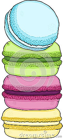 Stack of colorful macaron Vector Illustration