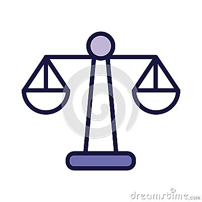 Scale balance measure weight line style Vector Illustration