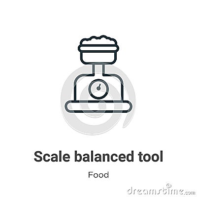 Scale balanced tool outline vector icon. Thin line black scale balanced tool icon, flat vector simple element illustration from Vector Illustration