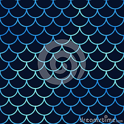 Scale fish seamless pattern. Repeating wave lattice for design prints. Repeated geometric ornament. Fishscal swatch. Repeat sample Cartoon Illustration