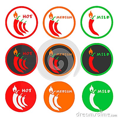 Scale icon of chilli pepper Cartoon Illustration