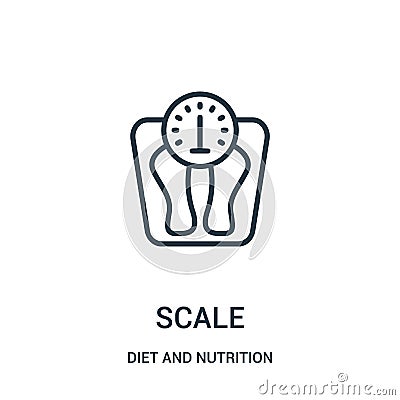 scale icon vector from diet and nutrition collection. Thin line scale outline icon vector illustration. Linear symbol Vector Illustration