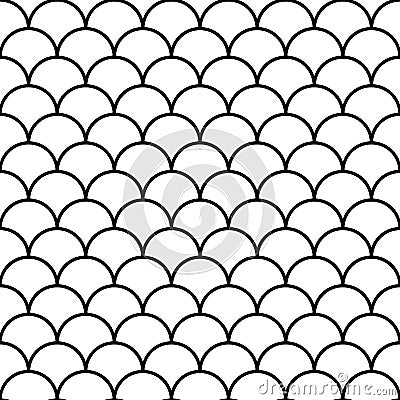 Scale seamless pattern. Fish background. Repeated pattern skin fishs. Repeating scaled dragon or scallop texture. Squama shape pri Cartoon Illustration