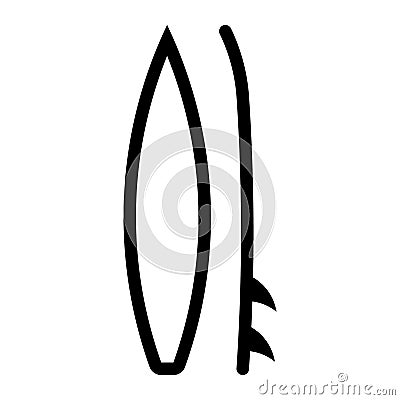 Outline vector surfboard icon Stock Photo