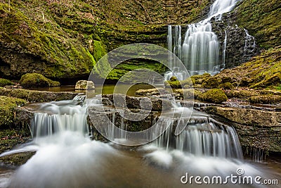 Scaleber Force Waterfall in the Yorkshire Dales. Stock Photo