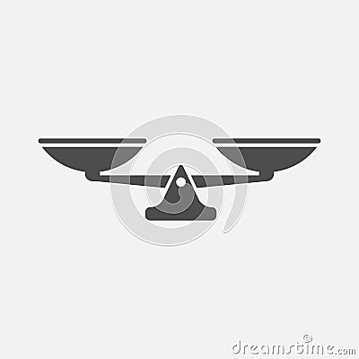 Scales balance icon isolated on white background. Vector illustration. Vector Illustration