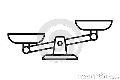 Scales icon. Libra isolated on white background Vector Illustration