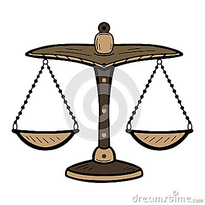 Scales of justice, Balancing Libra Vector Illustration