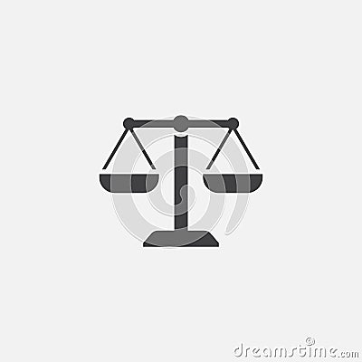 Scales Of Justice icon, law firm logo Cartoon Illustration