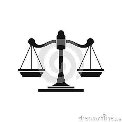 Scales of justice icon, simple style Cartoon Illustration
