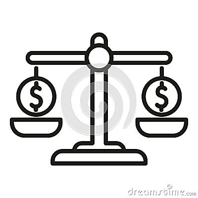 Scales money finance icon outline vector. Credit increase Vector Illustration