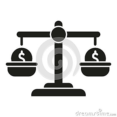 Scales money finance icon simple vector. Credit increase Stock Photo