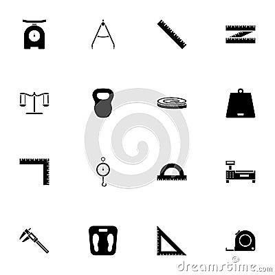 Scales Rulers icon - Expand to any size - Change to any colour. Perfect Flat Vector Contains such Icons as meter Vector Illustration