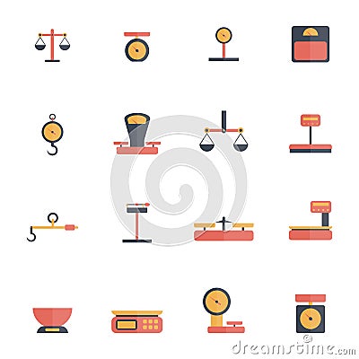 Scales Weight Icon Flat Vector Illustration