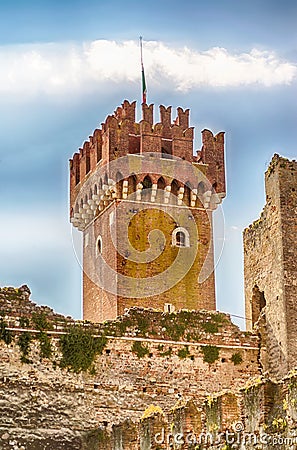 Scaliger Castle at Lazise, Lake Garda, Italy Stock Photo