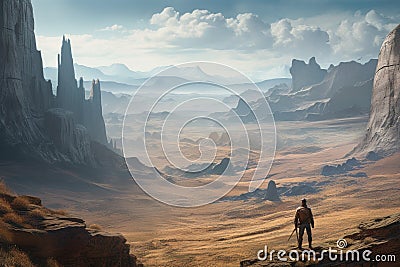 Grandeur Unleashed: Epic Landscape in 8k Resolutio Stock Photo